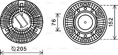 Ava Quality Cooling DFC050 - Sajūgs, Radiatora ventilators www.autospares.lv