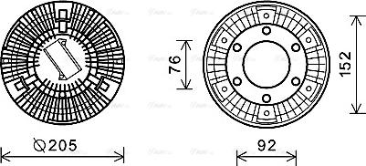 Ava Quality Cooling DFC058 - Sajūgs, Radiatora ventilators www.autospares.lv