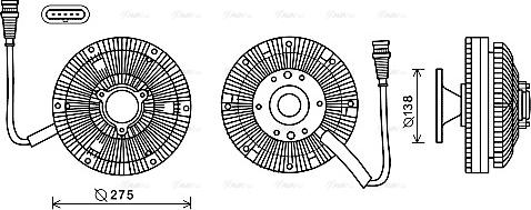 Ava Quality Cooling DFC067 - Sajūgs, Radiatora ventilators www.autospares.lv