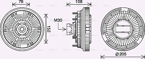 Ava Quality Cooling DFC080 - Sajūgs, Radiatora ventilators www.autospares.lv