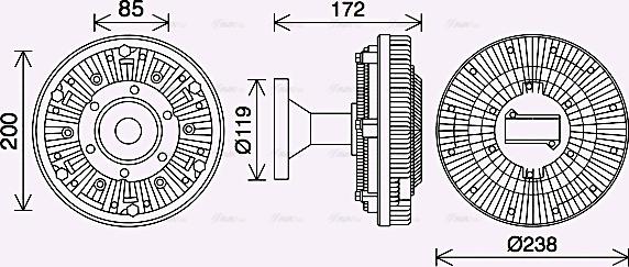 Ava Quality Cooling DFC081 - Sajūgs, Radiatora ventilators www.autospares.lv