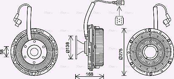 Ava Quality Cooling DFC074 - Sajūgs, Radiatora ventilators www.autospares.lv