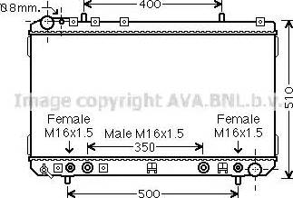 Ava Quality Cooling DW2106 - Радиатор, охлаждение двигателя www.autospares.lv