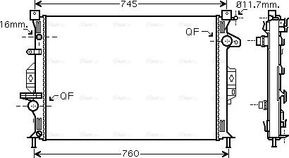 Ava Quality Cooling FDA2425 - Radiators, Motora dzesēšanas sistēma www.autospares.lv