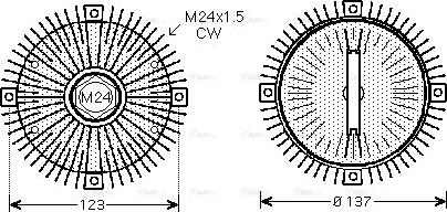 Ava Quality Cooling FDC445 - Sajūgs, Radiatora ventilators www.autospares.lv