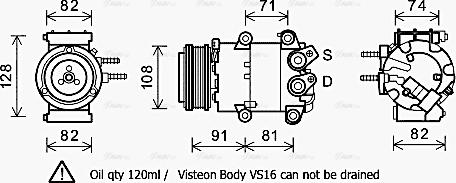 Ava Quality Cooling FDK498 - Kompresors, Gaisa kond. sistēma www.autospares.lv