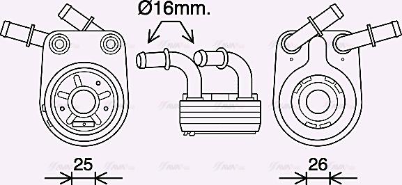 Ava Quality Cooling FT3458 - Eļļas radiators, Motoreļļa www.autospares.lv