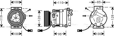 Ava Quality Cooling FT K034 - Kompresors, Gaisa kond. sistēma www.autospares.lv