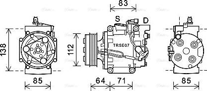 Ava Quality Cooling HDK310 - Compressor, air conditioning www.autospares.lv