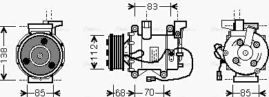 Ava Quality Cooling HD K207 - Compressor, air conditioning www.autospares.lv