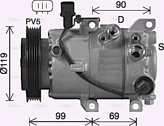 Ava Quality Cooling HYK487 - Kompresors, Gaisa kond. sistēma www.autospares.lv