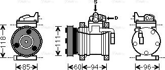 Ava Quality Cooling HY K217 - Kompresors, Gaisa kond. sistēma www.autospares.lv