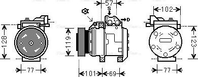 Ava Quality Cooling HY K222 - Kompresors, Gaisa kond. sistēma www.autospares.lv