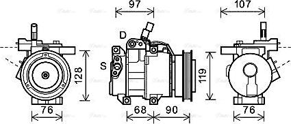 Ava Quality Cooling KAAK161 - Kompresors, Gaisa kond. sistēma www.autospares.lv