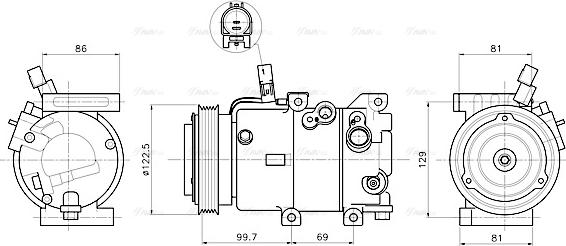 Ava Quality Cooling KAAK346 - Kompresors, Gaisa kond. sistēma www.autospares.lv