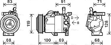 Ava Quality Cooling KAK144 - Kompresors, Gaisa kond. sistēma www.autospares.lv