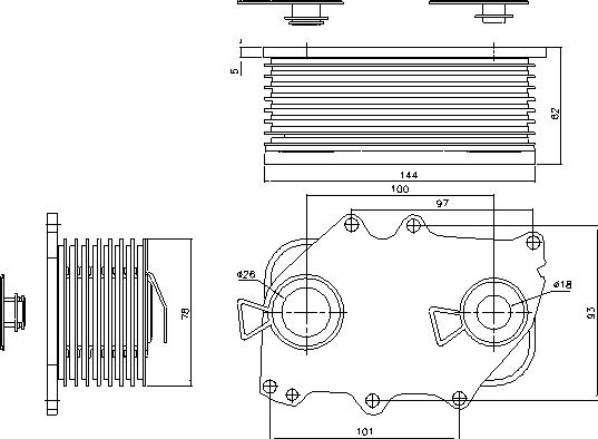 Ava Quality Cooling MN3161 - Eļļas radiators, Motoreļļa www.autospares.lv