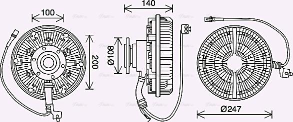 Ava Quality Cooling MNC093 - Sajūgs, Radiatora ventilators www.autospares.lv