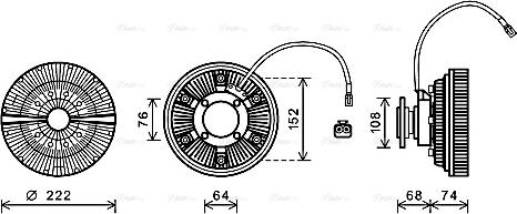 Ava Quality Cooling MNC071 - Sajūgs, Radiatora ventilators www.autospares.lv