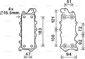 Ava Quality Cooling MS3685 - Eļļas radiators, Motoreļļa www.autospares.lv