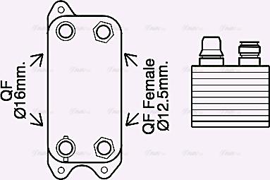 Ava Quality Cooling MS3686 - Eļļas radiators, Automātiskā pārnesumkārba www.autospares.lv