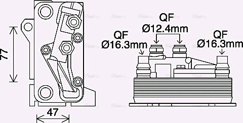 Ava Quality Cooling MS3714 - Eļļas radiators, Automātiskā pārnesumkārba www.autospares.lv