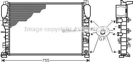 Ava Quality Cooling MS 2341 - Radiators, Motora dzesēšanas sistēma www.autospares.lv