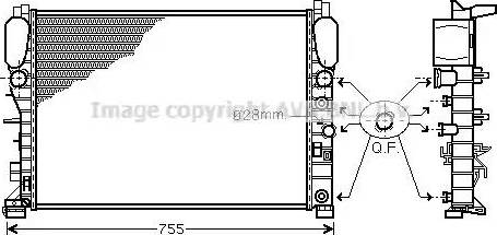 Ava Quality Cooling MS 2342 - Radiators, Motora dzesēšanas sistēma www.autospares.lv