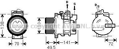 Ava Quality Cooling MSAK476 - Compressor, air conditioning www.autospares.lv