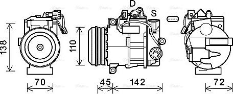 Ava Quality Cooling MSAK682 - Compressor, air conditioning www.autospares.lv