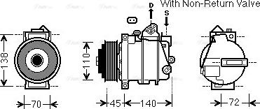 Ava Quality Cooling MSAK672 - Compressor, air conditioning www.autospares.lv