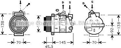 Ava Quality Cooling MS K389 - Compressor, air conditioning www.autospares.lv