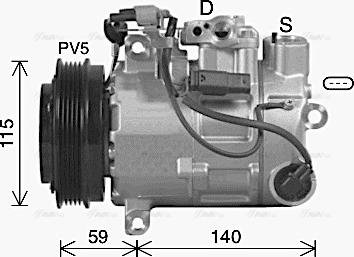 Ava Quality Cooling MSAK759 - Compressor, air conditioning www.autospares.lv