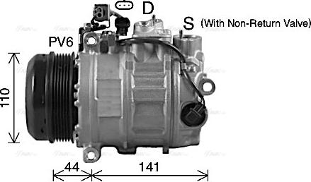 Ava Quality Cooling MSAK738 - Compressor, air conditioning www.autospares.lv