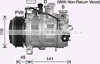 Ava Quality Cooling MSK773 - Compressor, air conditioning www.autospares.lv