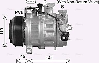 Ava Quality Cooling MSAK773 - Compressor, air conditioning www.autospares.lv