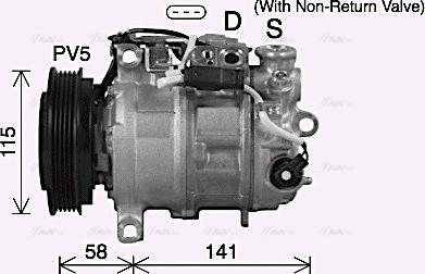 Ava Quality Cooling MSAK772 - Compressor, air conditioning www.autospares.lv