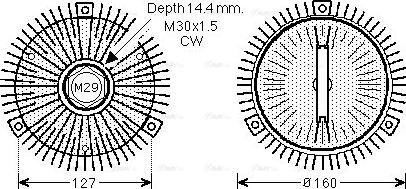 Ava Quality Cooling MSC490 - Sajūgs, Radiatora ventilators www.autospares.lv