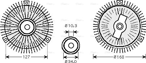 Ava Quality Cooling MSC419 - Sajūgs, Radiatora ventilators www.autospares.lv