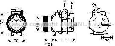 Ava Quality Cooling MS K476 - Compressor, air conditioning www.autospares.lv