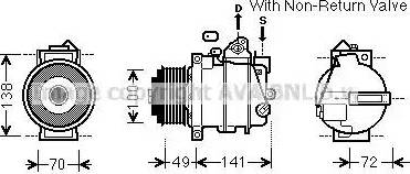 Ava Quality Cooling MSK584 - Compressor, air conditioning www.autospares.lv