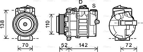 Ava Quality Cooling MSK588 - Compressor, air conditioning www.autospares.lv