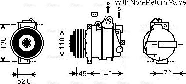 Ava Quality Cooling MSK587 - Compressor, air conditioning www.autospares.lv