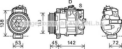 Ava Quality Cooling MSK577 - Compressor, air conditioning www.autospares.lv