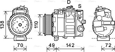 Ava Quality Cooling MSK644 - Kompresors, Gaisa kond. sistēma www.autospares.lv