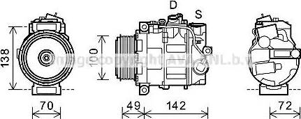 Ava Quality Cooling MSK602 - Compressor, air conditioning www.autospares.lv