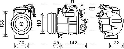 Ava Quality Cooling MSK682 - Compressor, air conditioning www.autospares.lv