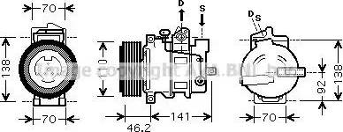 Ava Quality Cooling MSK091 - Compressor, air conditioning www.autospares.lv