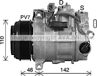 Ava Quality Cooling MSK746 - Compressor, air conditioning www.autospares.lv