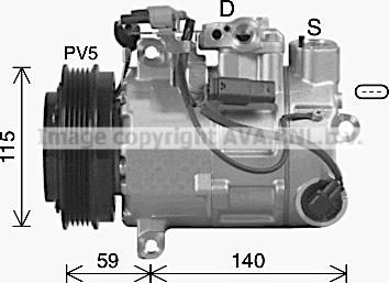 Ava Quality Cooling MSK759 - Compressor, air conditioning www.autospares.lv